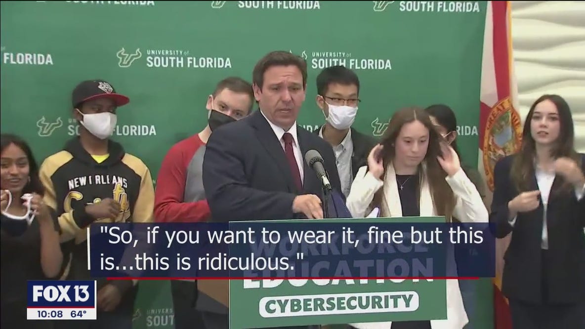 DeSantis tells students to take masks off